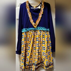 Matilda Jane dress sz 8 navy yellow teal purple orange, etc
